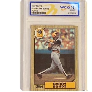 1987 Topps Barry Bonds rare 4 error card! Dot under leg, ink by B, 3 and 0 cut.